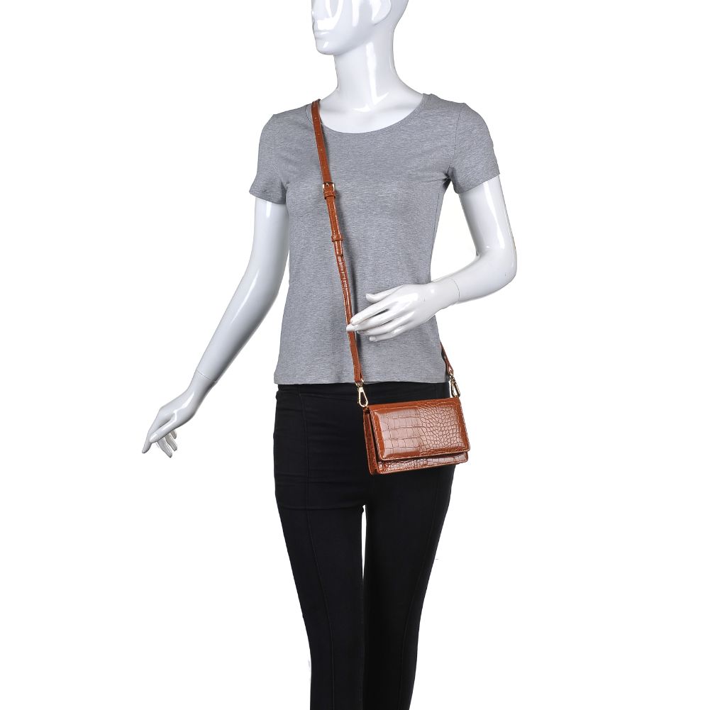 Product Image of Urban Expressions Emma Croc Crossbody 840611169457 View 5 | Tan
