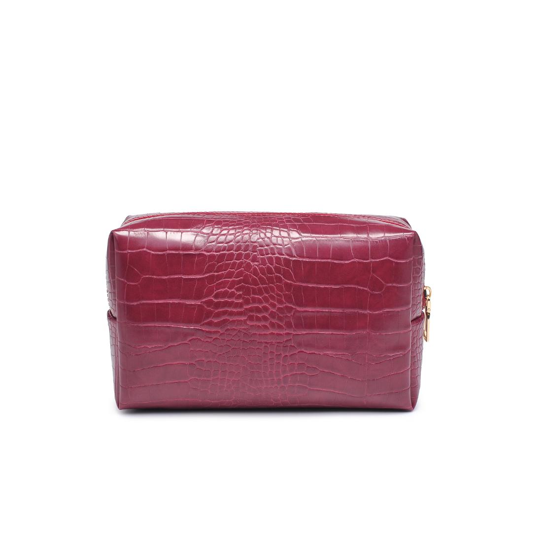 Urban Essentials Croc Chic Cosmetic & Travel Organizer Pouch 840611197276 View 7 | Red
