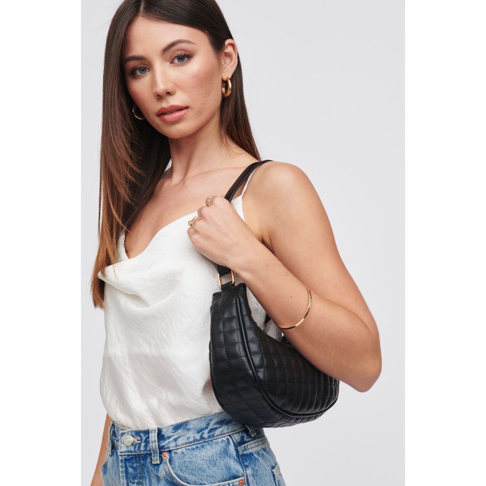 Woman wearing Black Urban Expressions Sybil - Quilted Shoulder Bag 818209018777 View 4 | Black