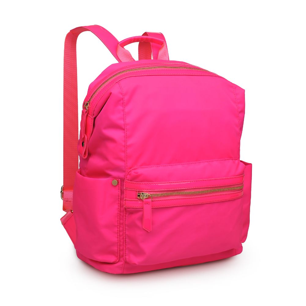 Woman wearing Neon Pink Urban Expressions Zenon Backpack 840611167132 View 6 | Neon Pink