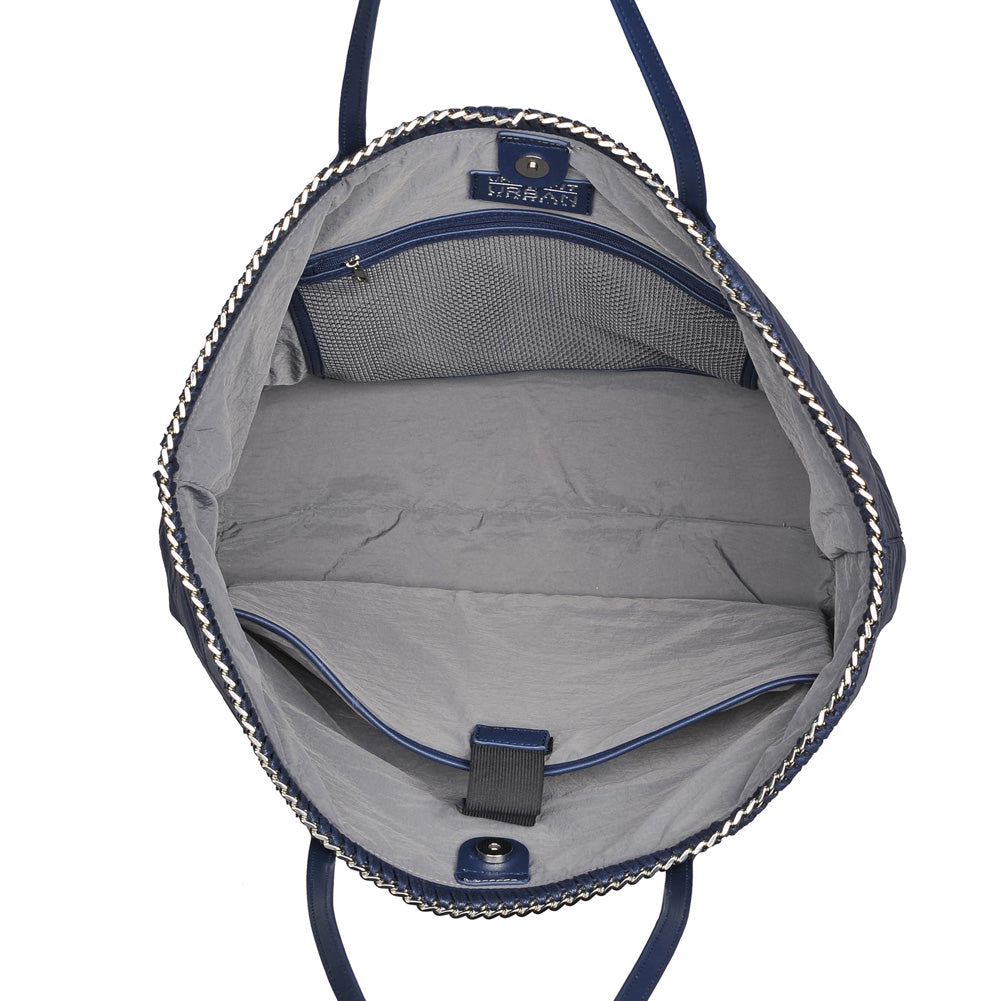 Woman wearing Navy Urban Expressions Rush Tote 840611156549 View 9 | Navy
