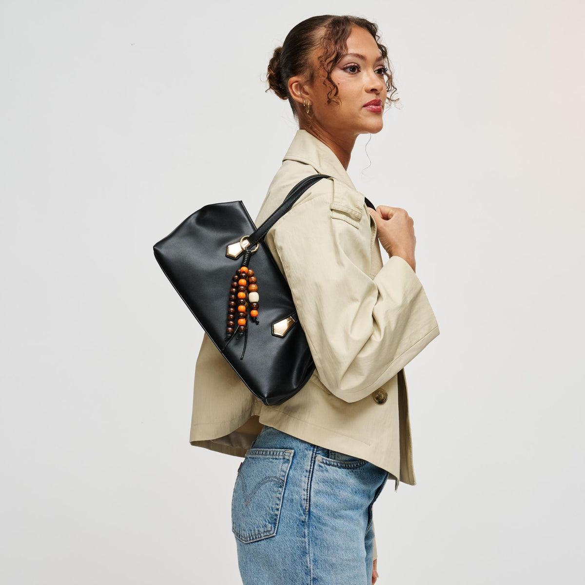 Woman wearing Black Urban Expressions Joe Shoulder Bag 840504212239 View 3 | Black
