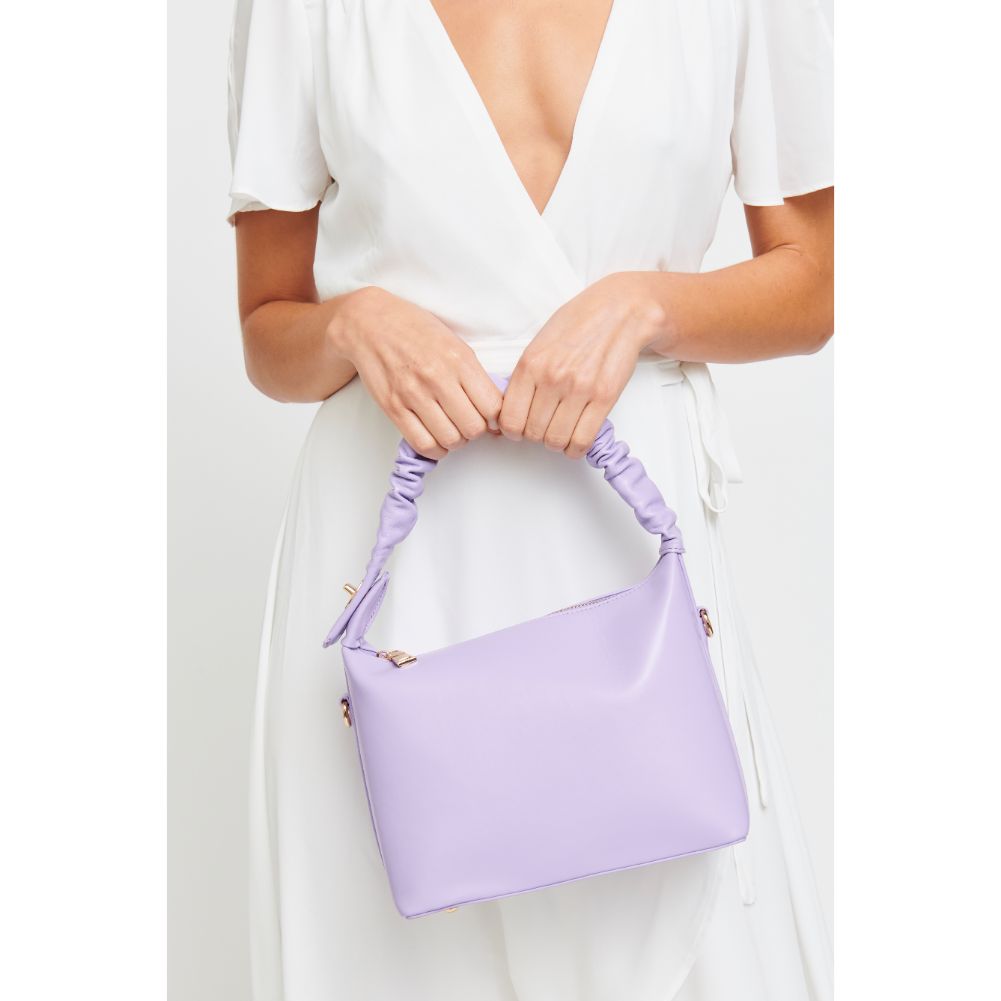 Woman wearing Lilac Urban Expressions Maddie Crossbody 840611179333 View 2 | Lilac