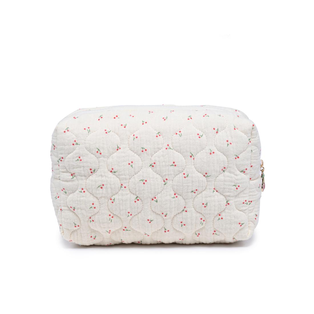 Urban Essentials Quilted Keeper Cosmetic & Travel Organizer Pouch 840611195449 View 7 | Cherry