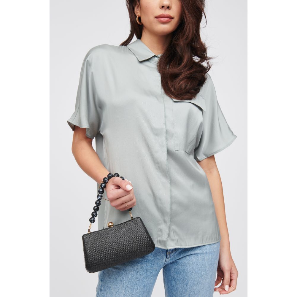 Woman wearing Black Urban Expressions Wilma Evening Bag 818209019118 View 2 | Black