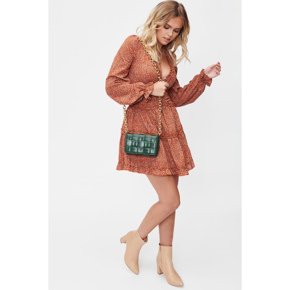 Woman wearing Hunter Green Urban Expressions Holden Crossbody 840611101235 View 4 | Hunter Green