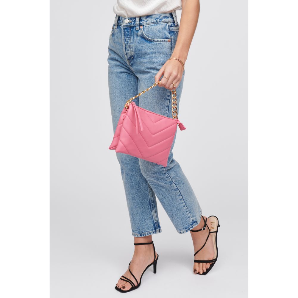 Woman wearing Bubblegum Urban Expressions Andie Crossbody 818209015639 View 2 | Bubblegum