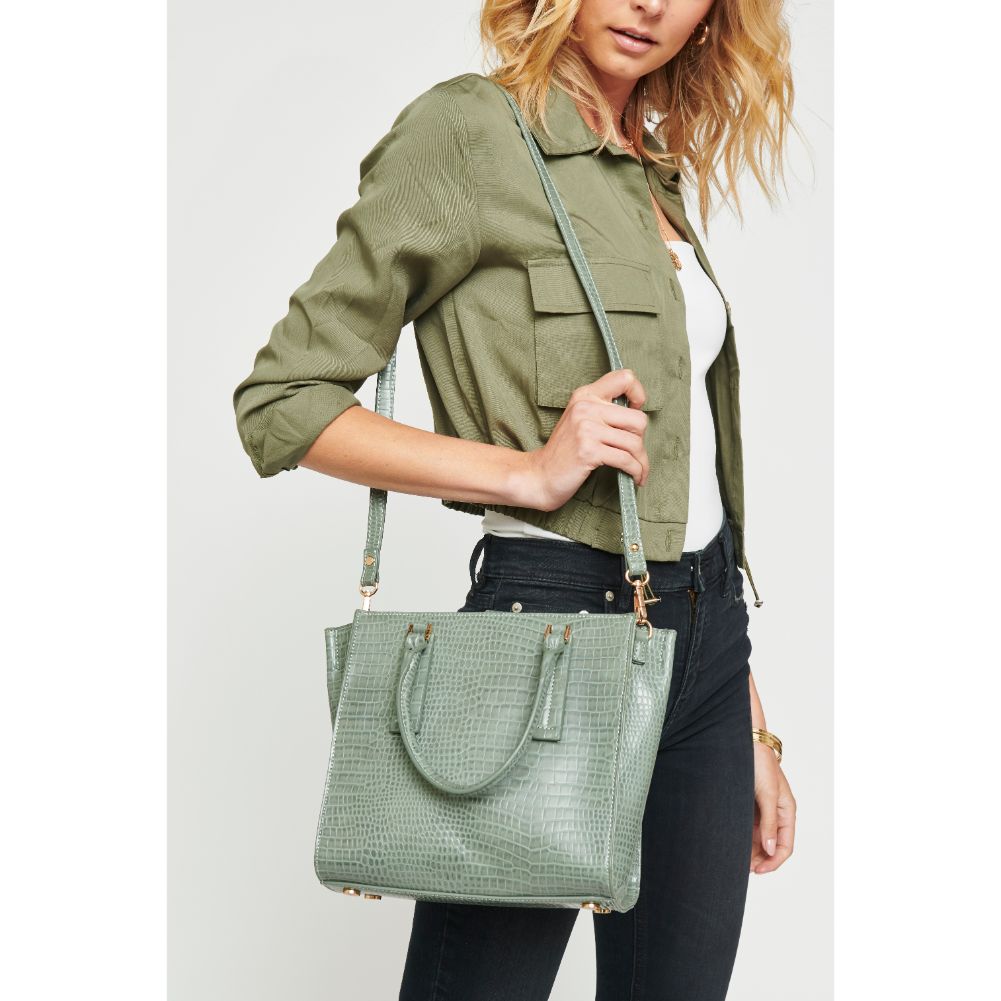 Woman wearing Seafoam Urban Expressions Josephine Tote 840611167194 View 1 | Seafoam