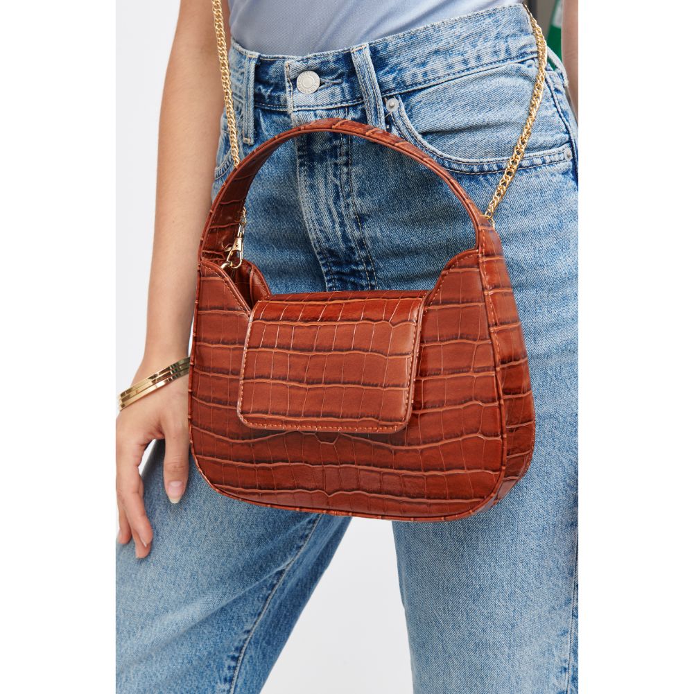 Woman wearing Chocolate Urban Expressions Esther Shoulder Bag 840611183477 View 1 | Chocolate