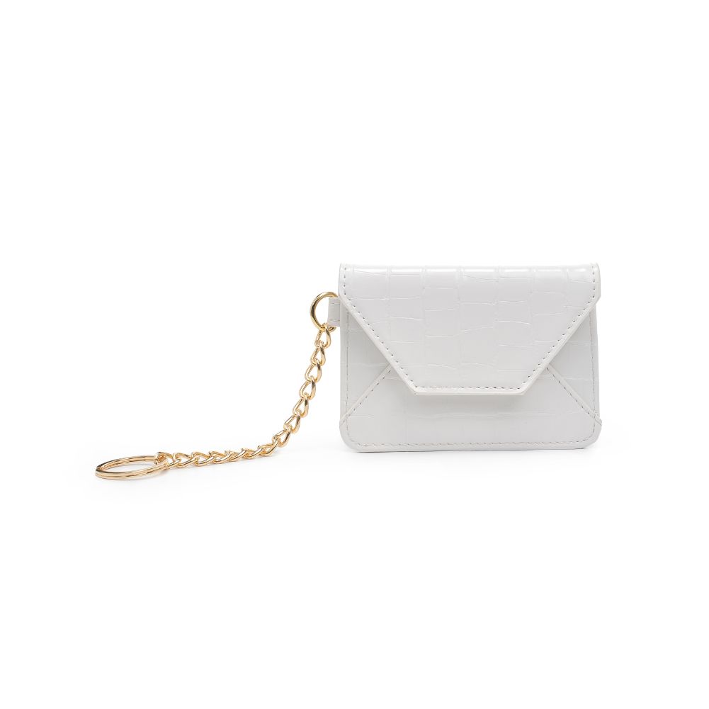 Woman wearing White Urban Expressions Gia - Croco Card Holder 840611181848 View 5 | White