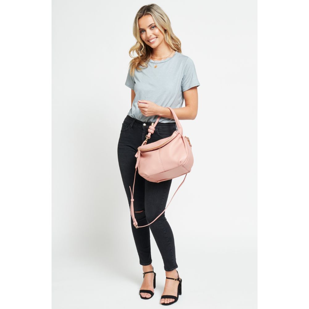 Woman wearing Rosewood Urban Expressions Layla Messenger 840611179029 View 4 | Rosewood