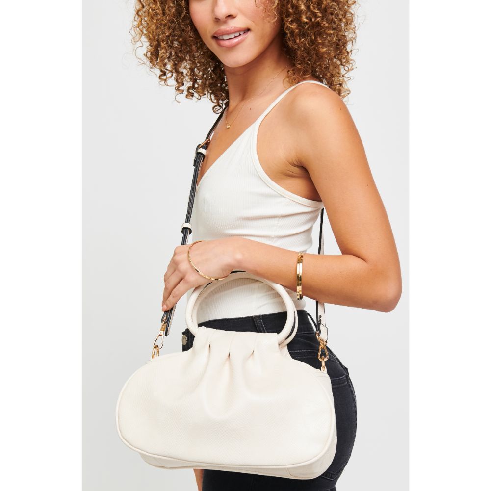 Woman wearing Ivory Urban Expressions Bao Crossbody 840611180889 View 1 | Ivory