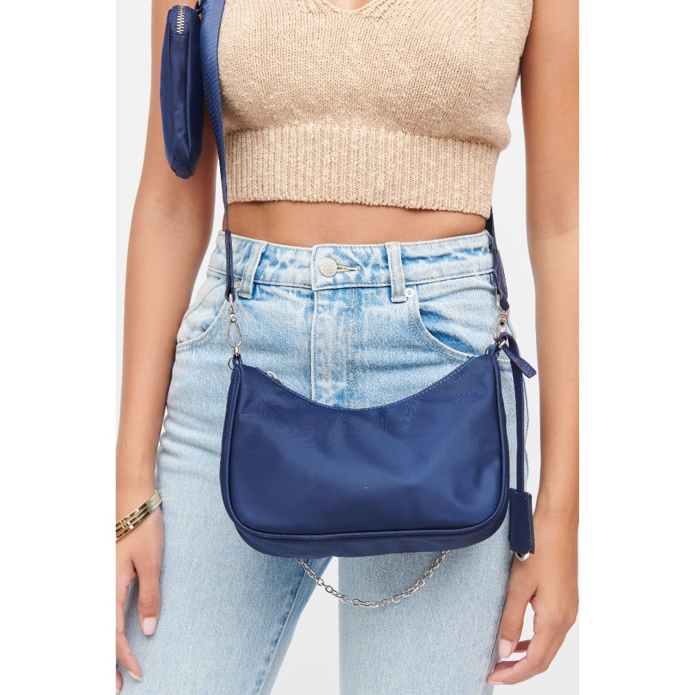 Woman wearing Midnight Urban Expressions Joss - Nylon Crossbody 840611184184 View 2 | Midnight