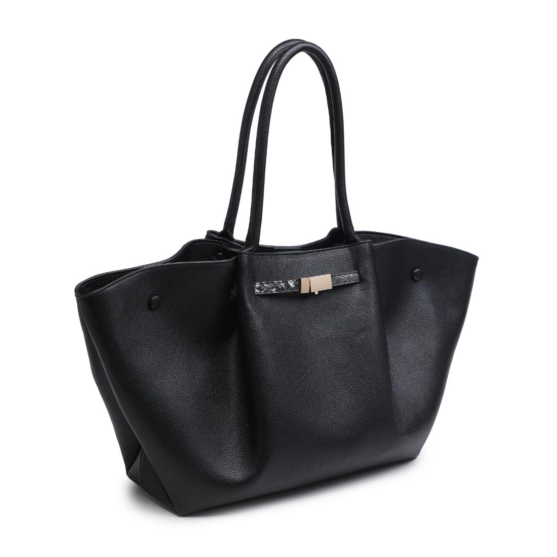 Urban Expressions Kaia - Python Trim Tote 840504214202 View 2 | Black Snake