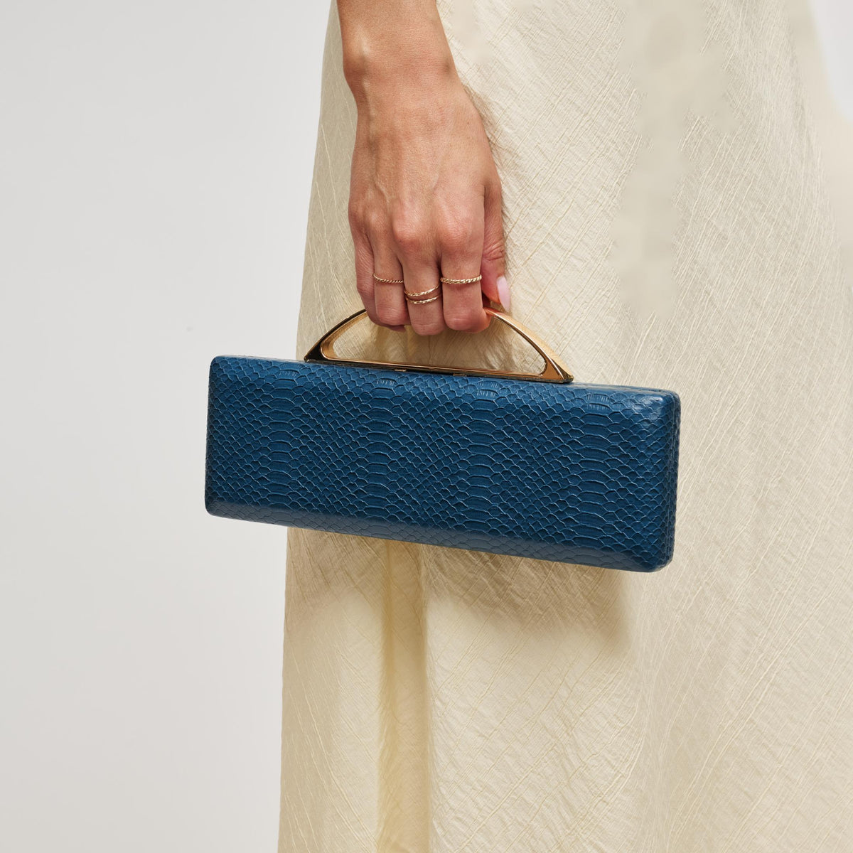 Woman wearing Denim Urban Expressions Banks Clutch 840504212086 View 1 | Denim