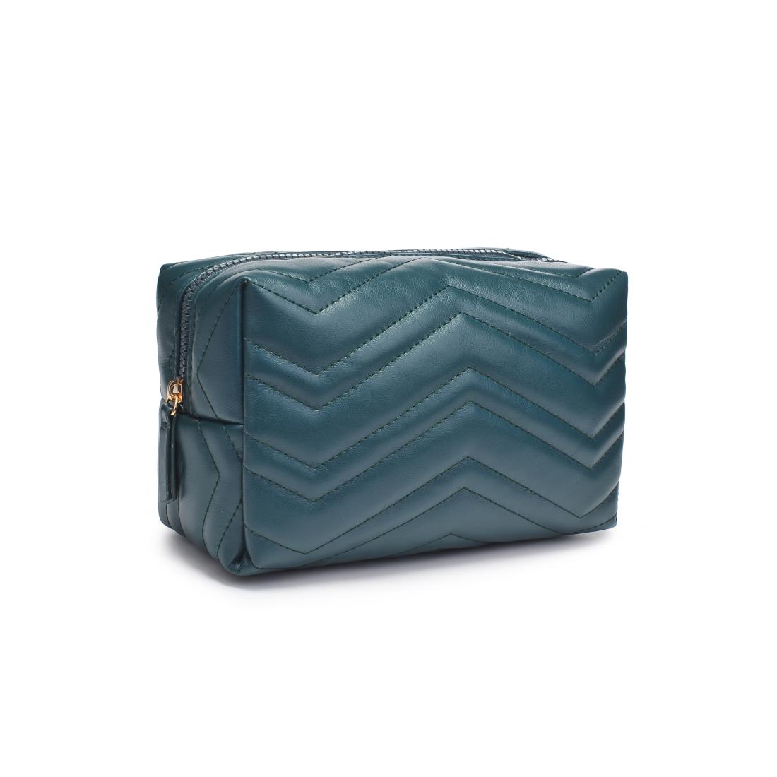 Urban Essentials Chic Stitch Cosmetic & Travel Organizer Pouch 840611197177 View 6 | Emerald