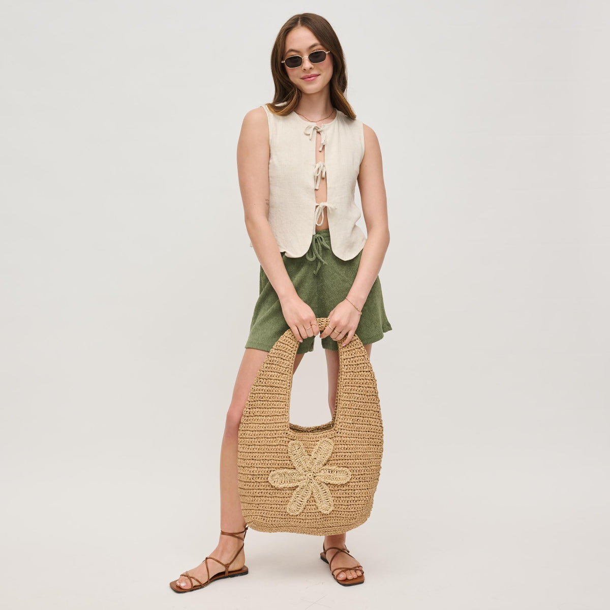 Woman wearing Natural Urban Expressions Crystal Hobo 840611153029 View 4 | Natural