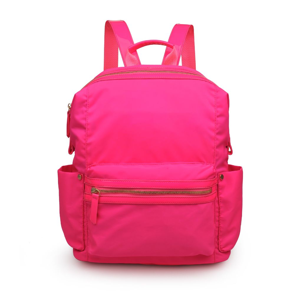 Woman wearing Neon Pink Urban Expressions Zenon Backpack 840611167132 View 5 | Neon Pink