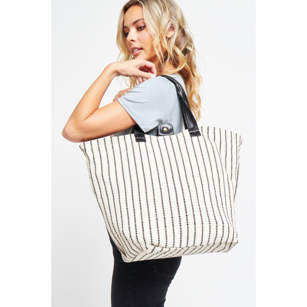 Woman wearing Black Urban Expressions Maeve Tote 840611181404 View 3 | Black