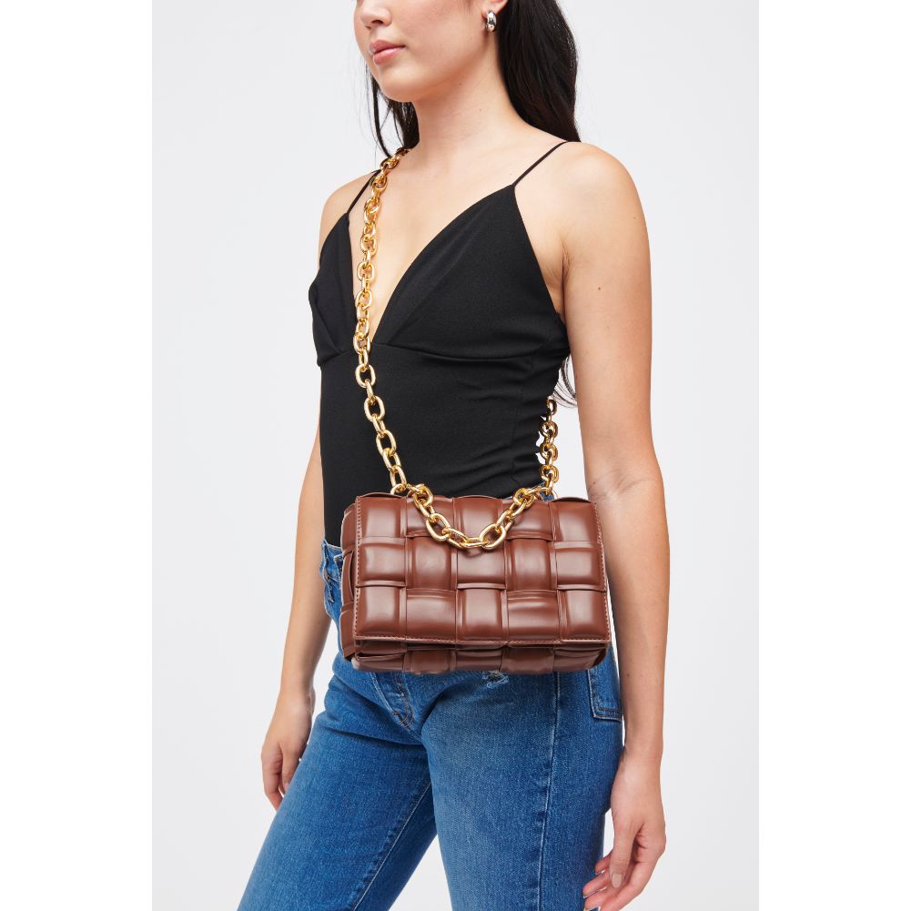 Woman wearing Chocolate Urban Expressions Ines Crossbody 840611185495 View 1 | Chocolate