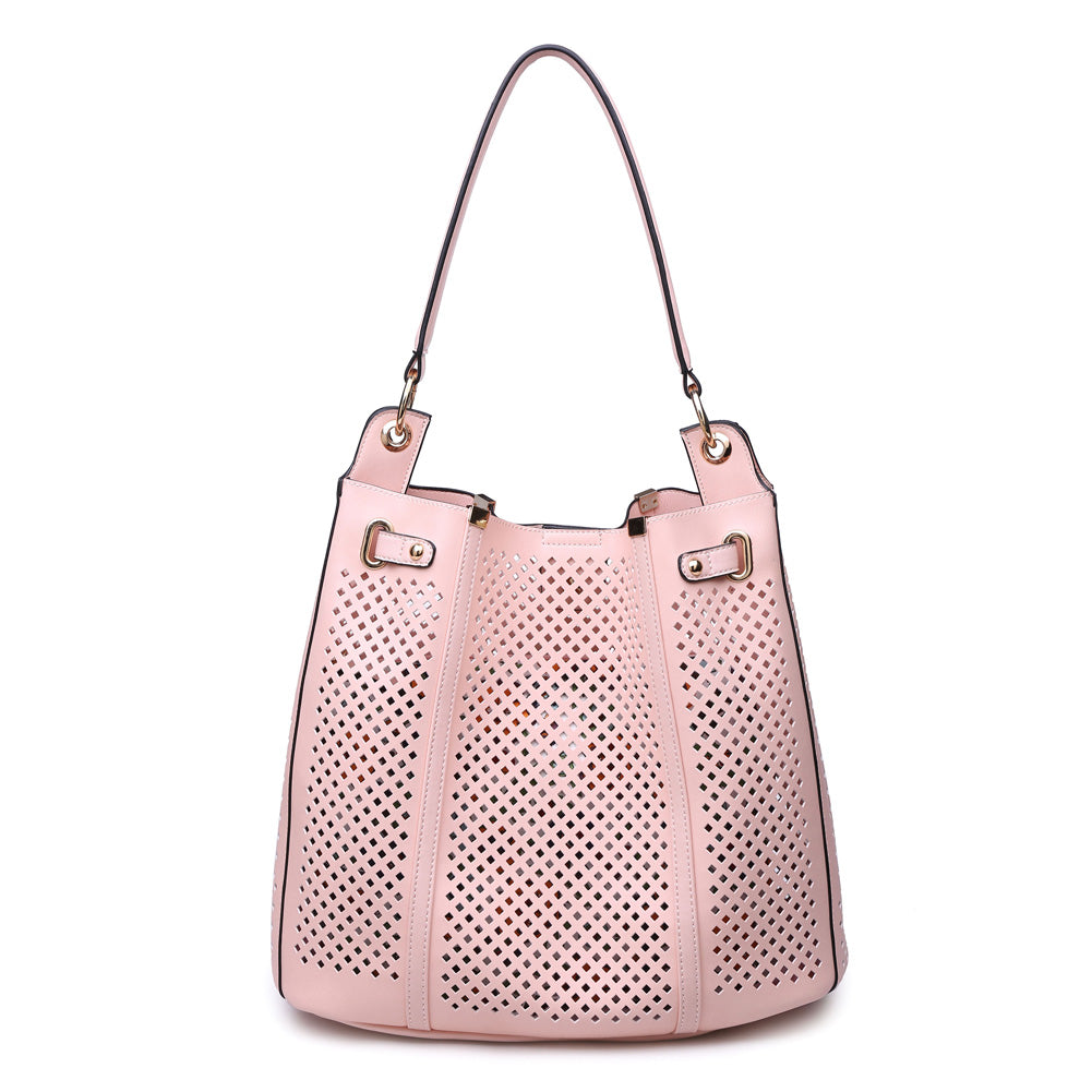 Woman wearing Pink Urban Expressions Darby Hobo NA-840611143402 View 7 | Pink