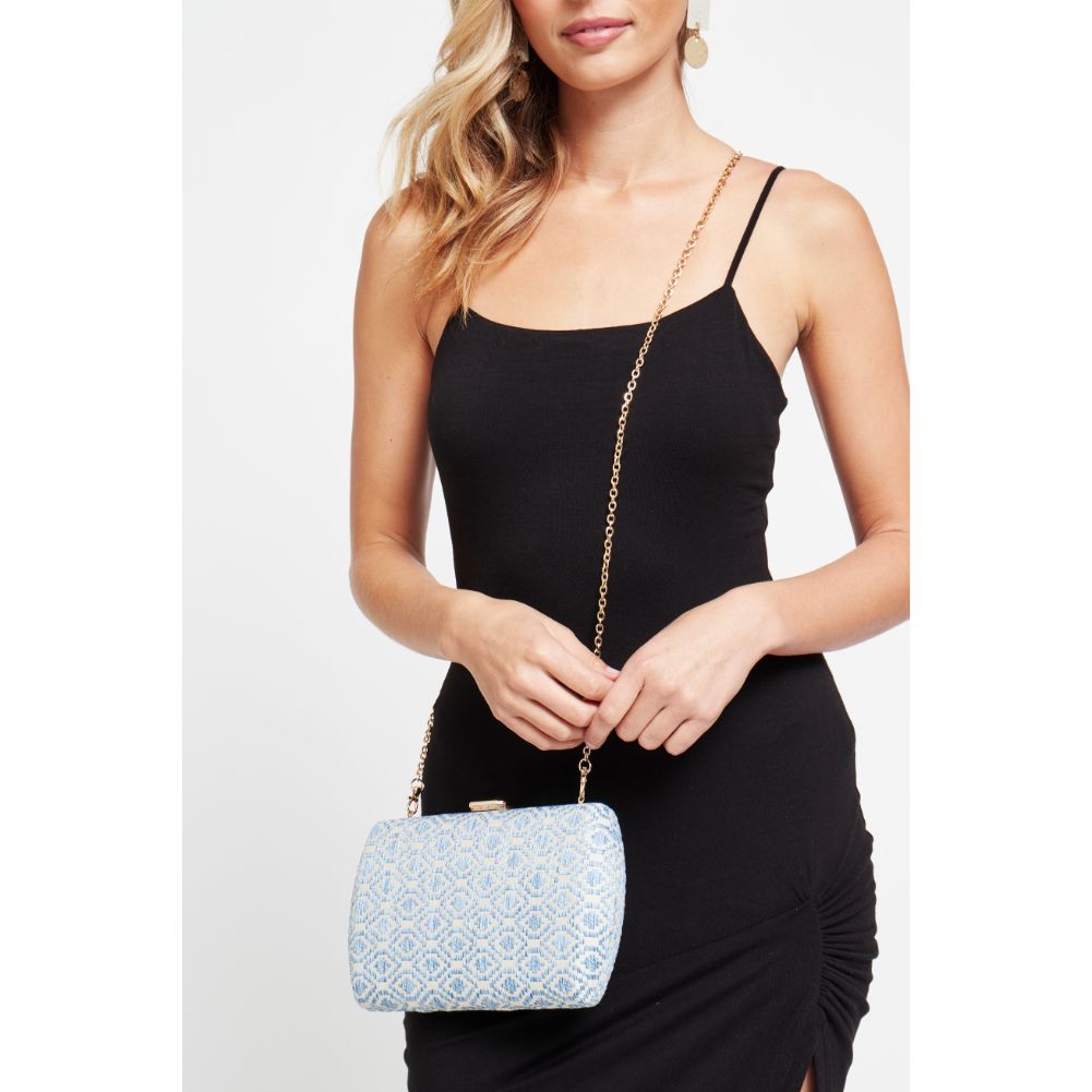 Woman wearing Sky Blue Urban Expressions Nashville Evening Bag 840611179937 View 1 | Sky Blue