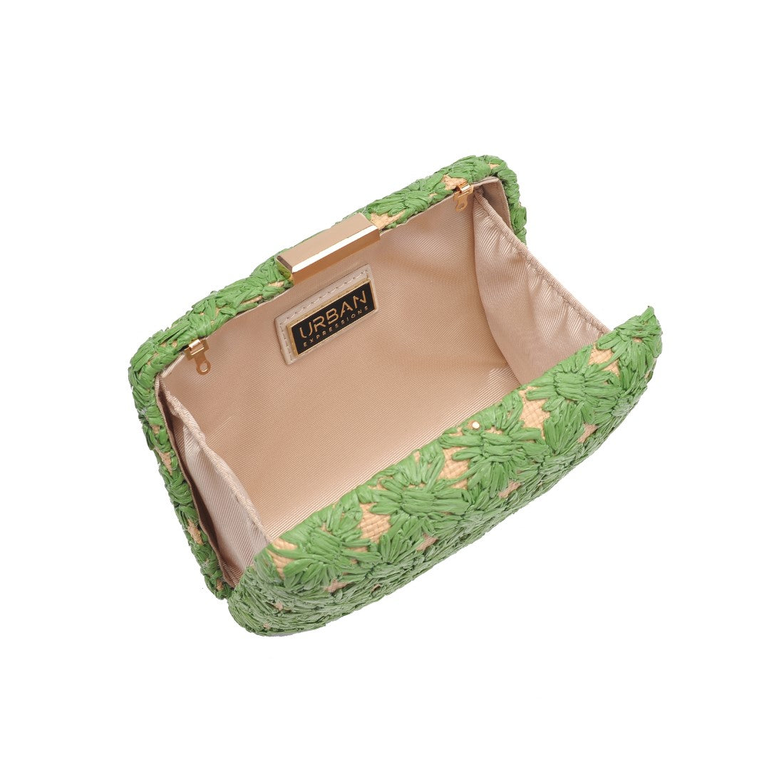 Woman wearing Green Natural Urban Expressions Samantha Evening Bag 840611149350 View 9 | Green Natural