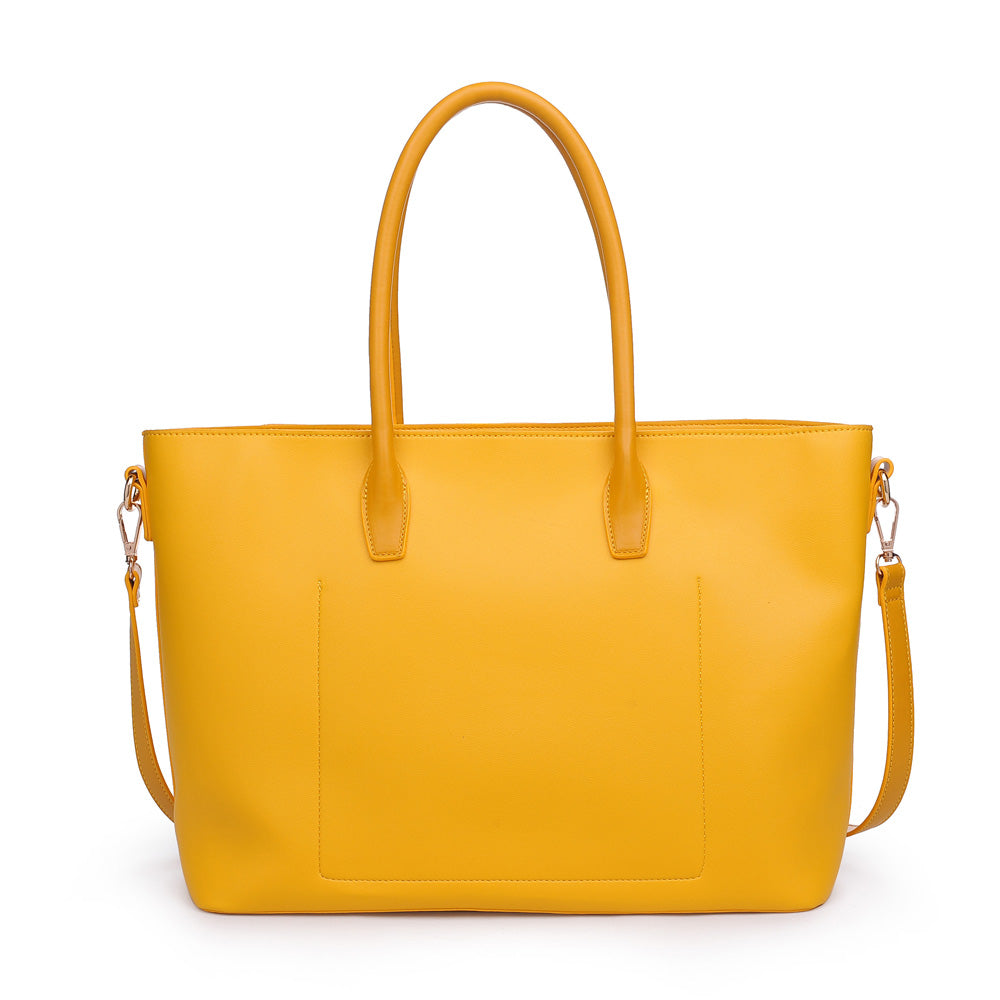 Woman wearing Yellow Urban Expressions Love Tote 840611160713 View 7 | Yellow