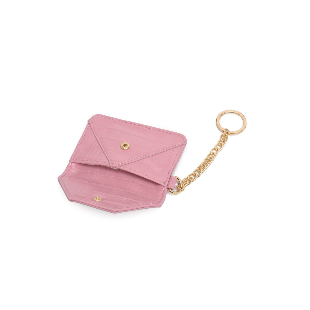 Woman wearing Mauve Urban Expressions Gia - Croco Card Holder 840611110787 View 9 | Mauve