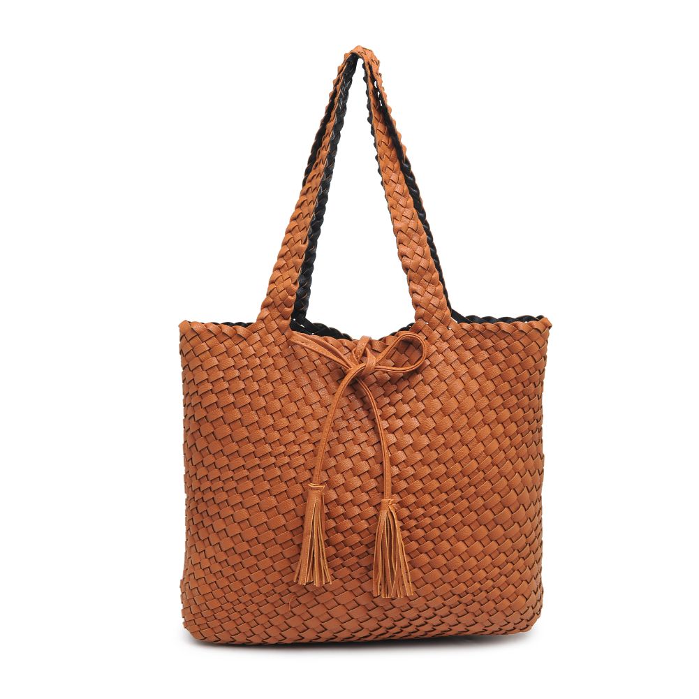 Product Image of Urban Expressions Wilhelmina Tote 840611106636 View 5 | Tan Black