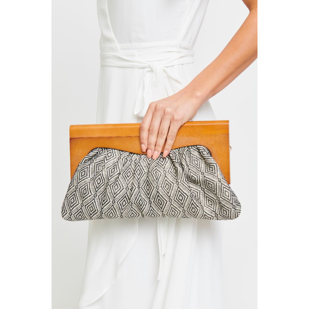 Woman wearing Black Urban Expressions Calypso Clutch 840611182159 View 2 | Black