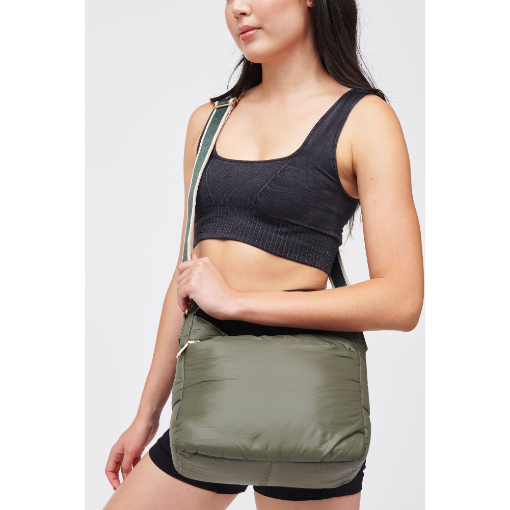 Woman wearing Olive Urban Expressions Verna Crossbody 840611185006 View 1 | Olive