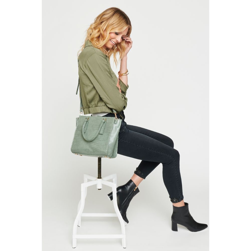Woman wearing Seafoam Urban Expressions Josephine Tote 840611167194 View 4 | Seafoam