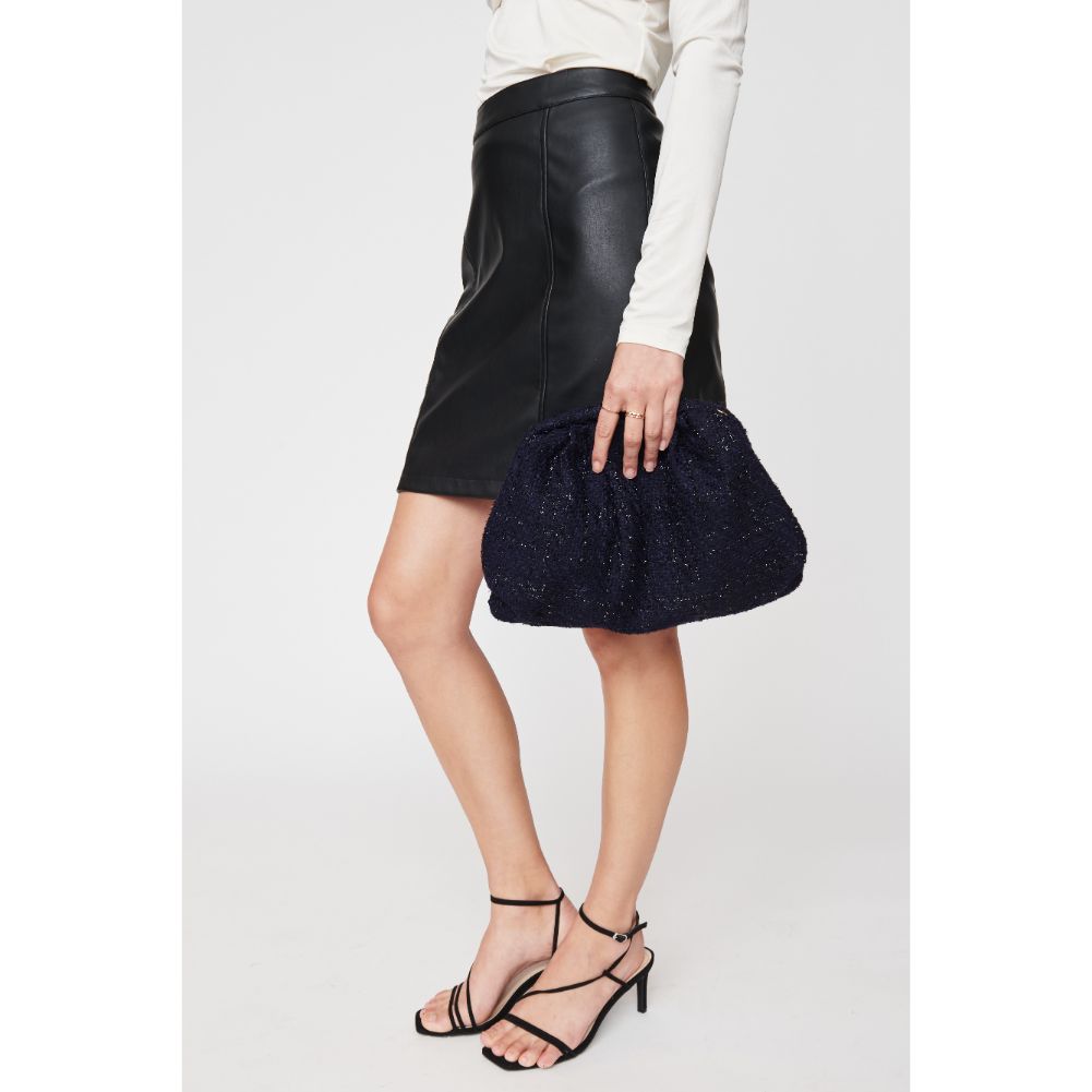 Woman wearing Eggplant Urban Expressions Myra Clutch 840611101105 View 2 | Eggplant