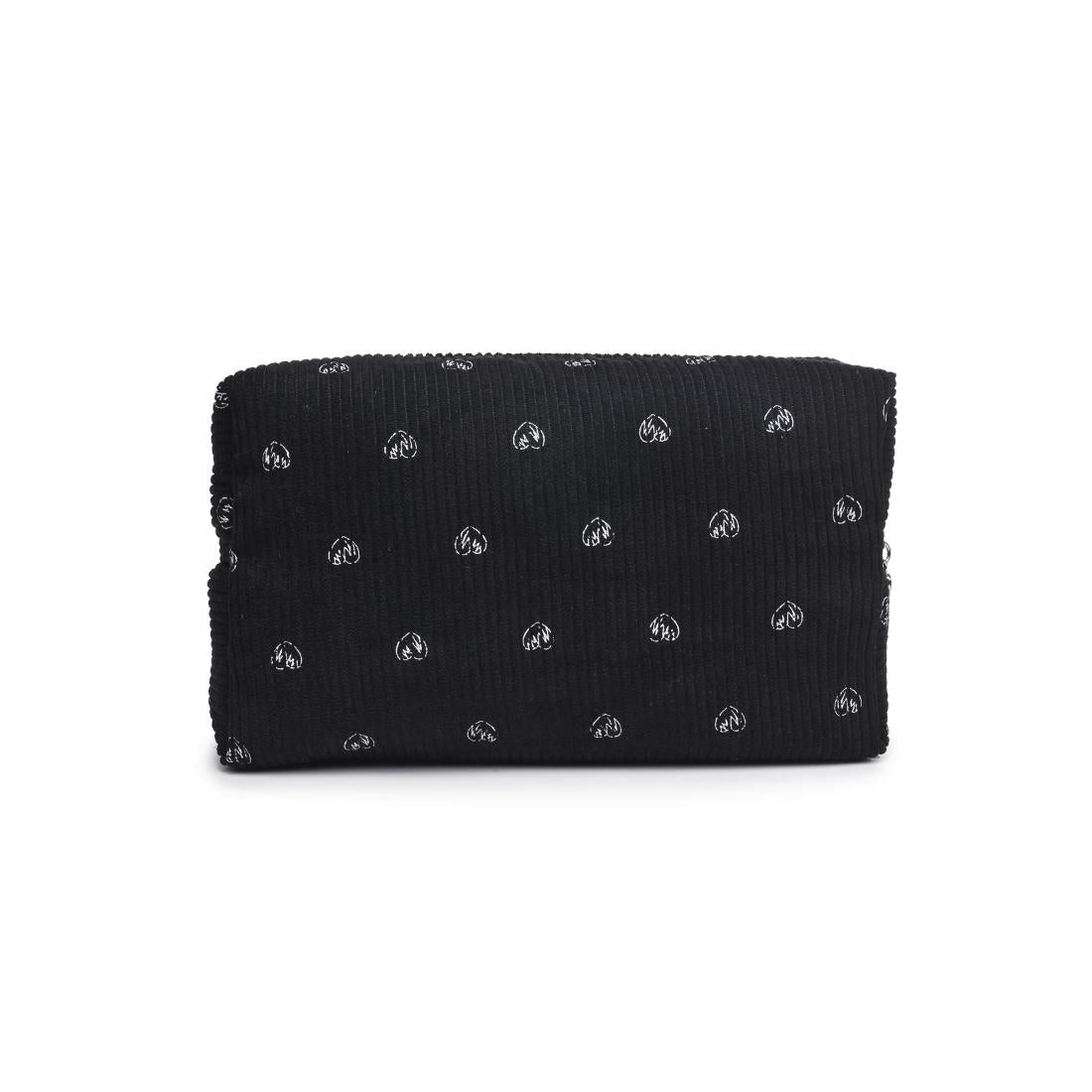 Urban Essentials Cozy Crush - Corduroy Cosmetic & Travel Organizer Pouch 840611196927 View 7 | Black