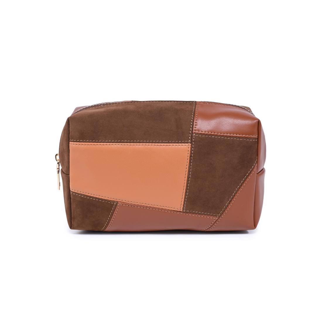 Urban Essentials Patchwork Edit Cosmetic & Travel Organizer Pouch 840504210532 View 5 | Brown