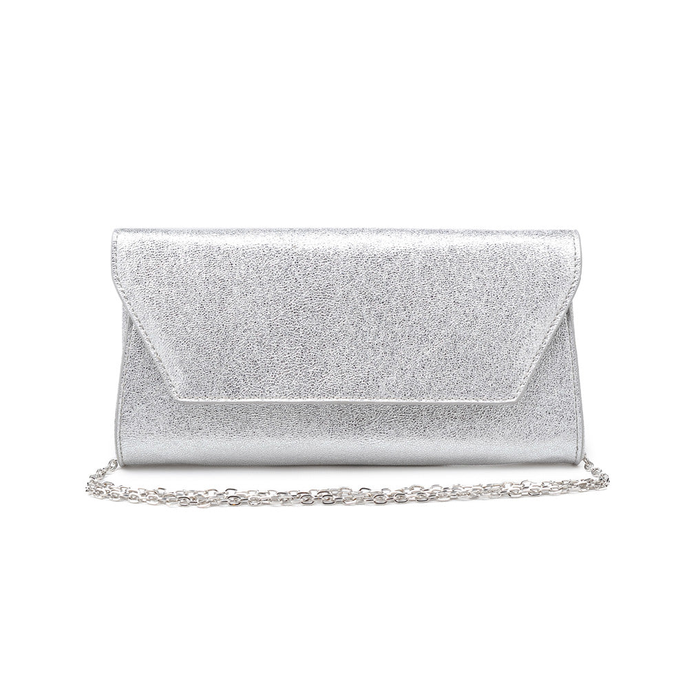 Product Image of Urban Expressions Electra Metallic Clutch NA-840611145727 View 1 | Silver