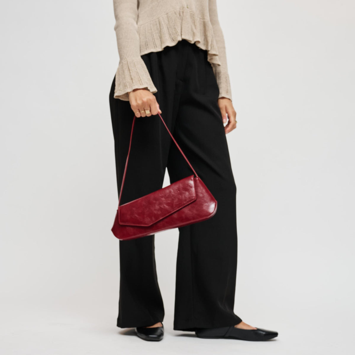 Woman wearing Wine Urban Expressions Mett Shoulder Bag 840504212697 View 3 | Wine