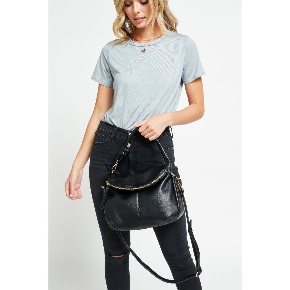 Woman wearing Black Urban Expressions Layla Messenger 840611179012 View 1 | Black