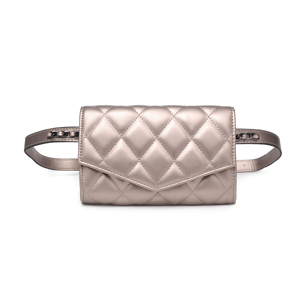 Woman wearing Pewter Urban Expressions Rhythm Belt Bag NA-840611154361 View 5 | Pewter