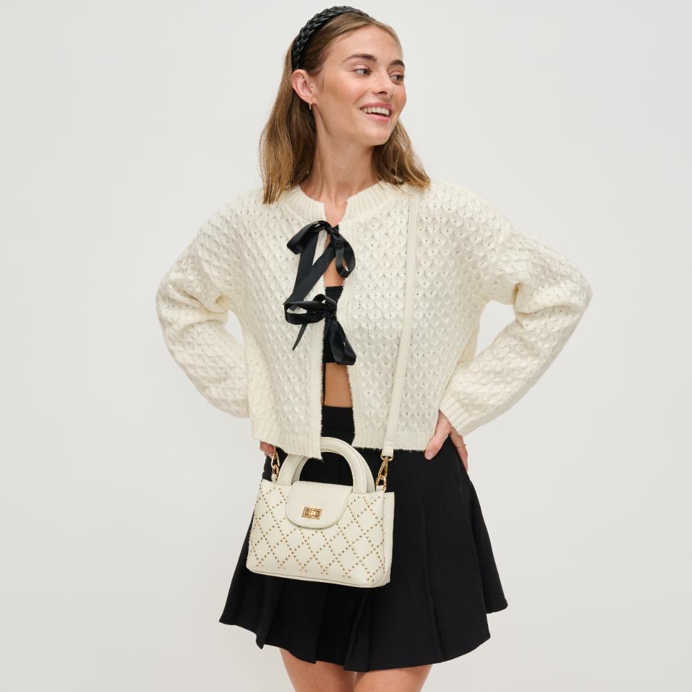 Woman wearing Ivory Urban Expressions Lucianna Crossbody 840611134943 View 3 | Ivory