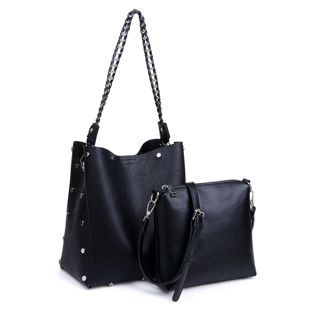 Woman wearing Black Urban Expressions Rumi Tote 840611144805 View 2 | Black