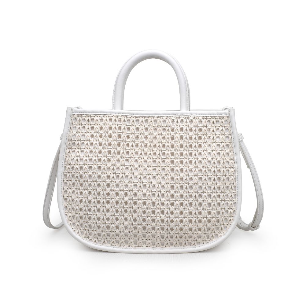 Woman wearing White Urban Expressions Carmen Crossbody 840611169419 View 7 | White