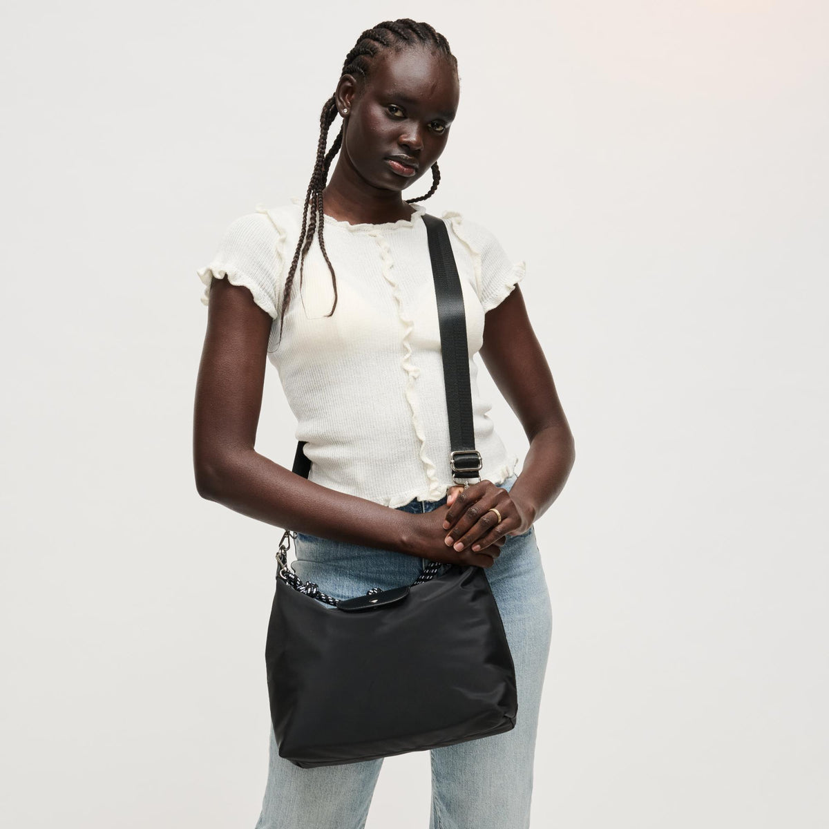 Woman wearing Black Urban Expressions Nova Hobo 840504206061 View 3 | Black