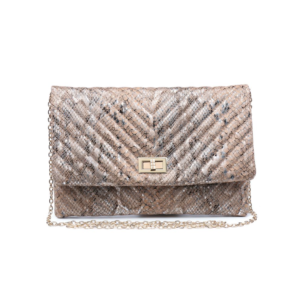 Product Image of Urban Expressions Victoria Snake Clutch NA-840611163707 View 1 | Natural