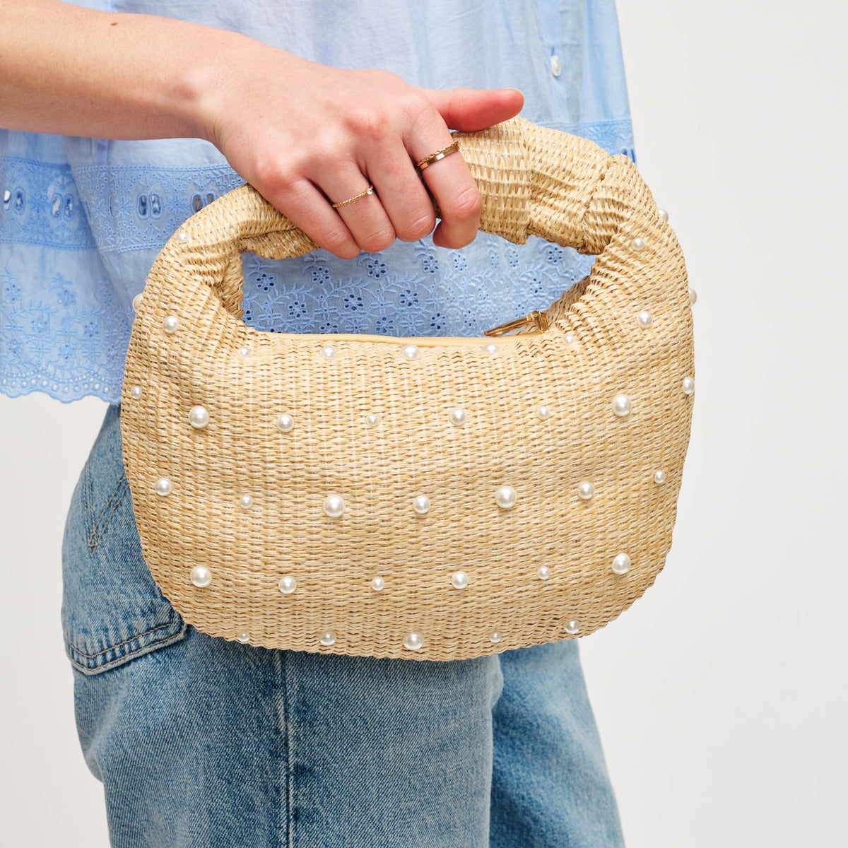 Woman wearing Natural Urban Expressions Tracy - Pearls Clutch 840611141644 View 1 | Natural