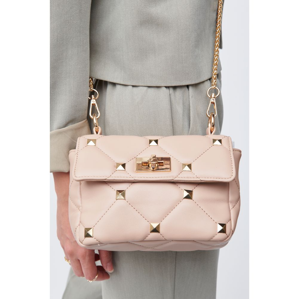 Woman wearing Nude Urban Expressions Aiza Crossbody 818209010580 View 2 | Nude