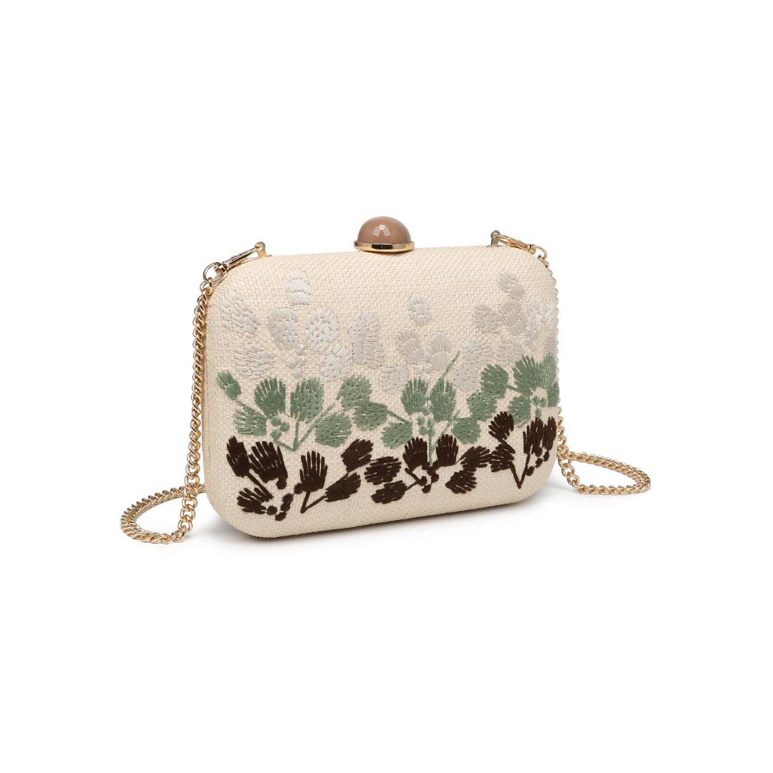 Woman wearing Ivory Urban Expressions Roley Evening Bag 840504208386 View 6 | Ivory