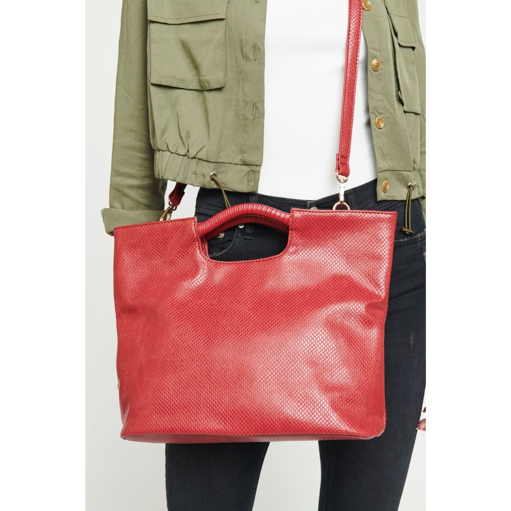 Woman wearing Red Urban Expressions Silas Tote 840611166845 View 1 | Red
