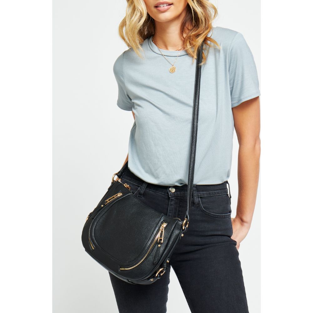 Woman wearing Black Urban Expressions Sadie Crossbody 840611177124 View 1 | Black